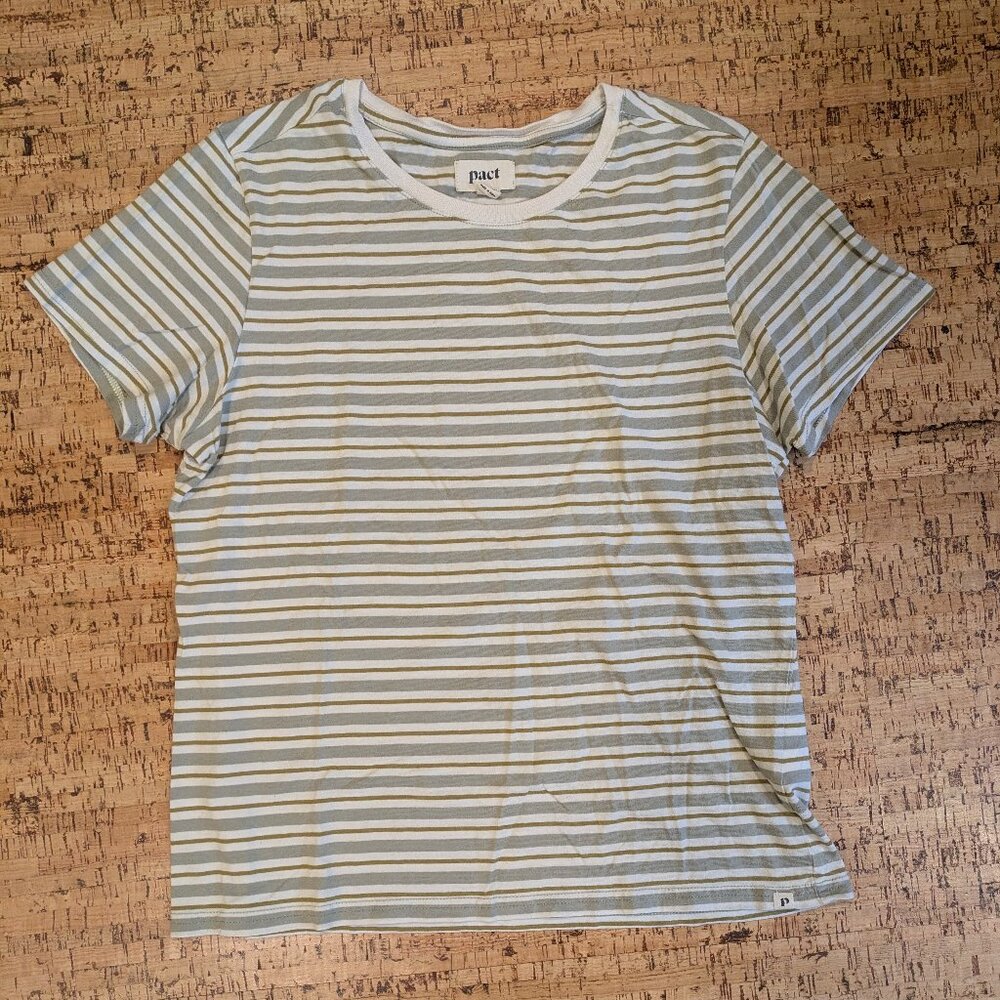 Pact striped cotton tee